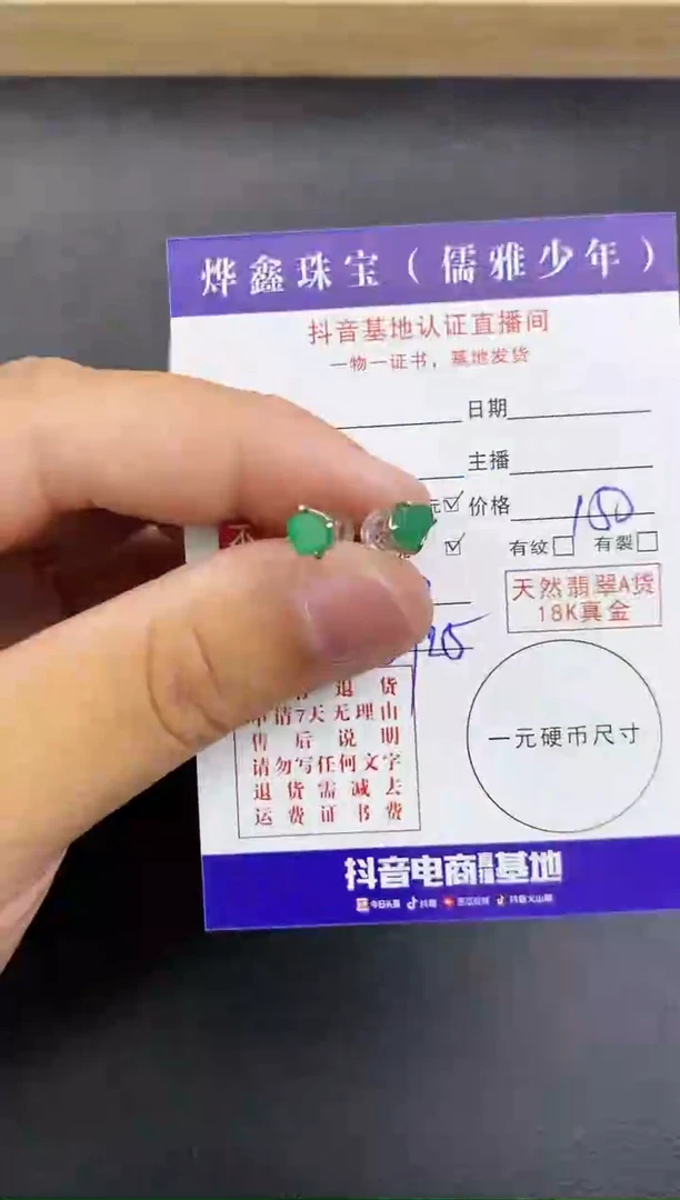 颈饰银S925镶嵌翡翠天然翡翠耳饰A货