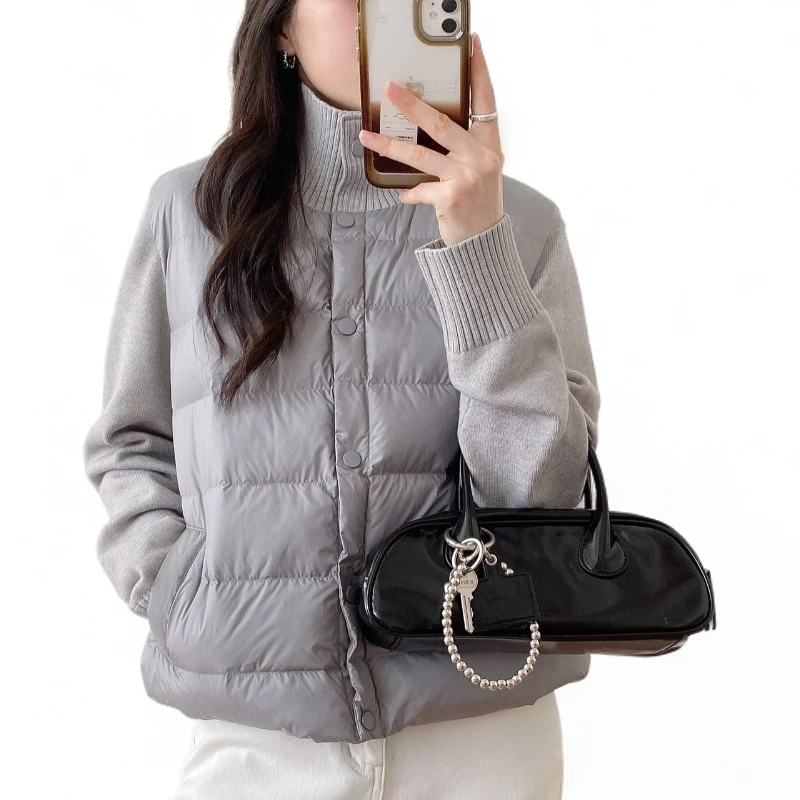 立领纽扣运动休闲外套加绒加厚拼接翻领高智风保暖开衫上衣