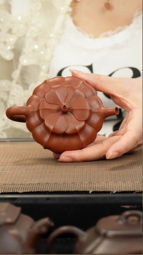 茶壶紫砂生砂朱泥筋纹150