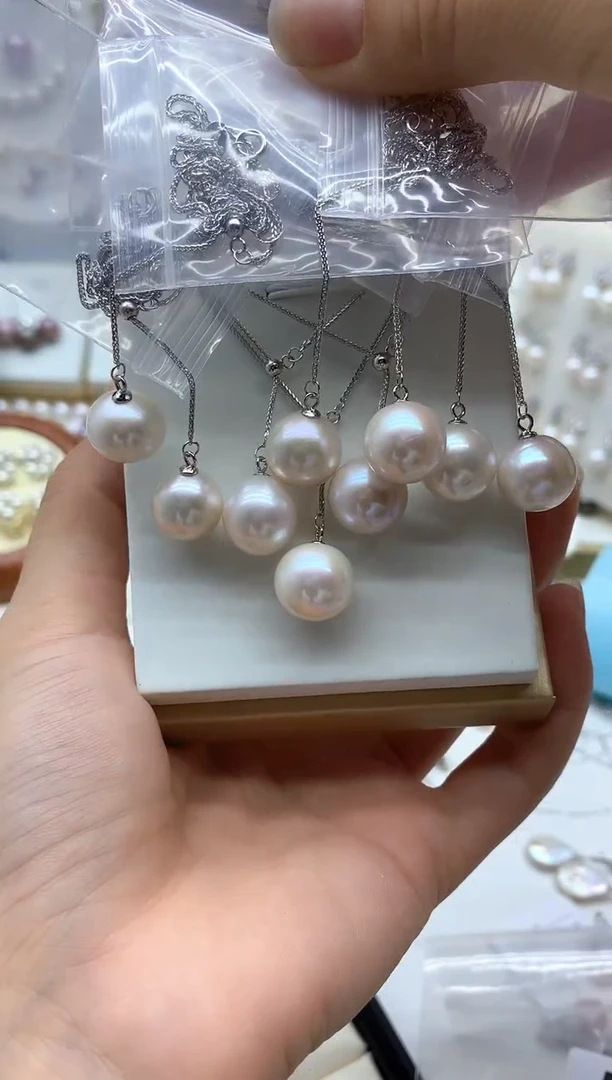 淡水珍珠银S925镶嵌颈饰多样性发其一12mm