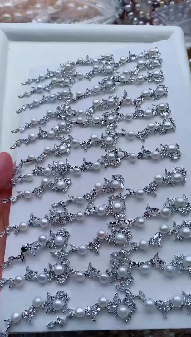 合金耳饰淡水珍珠多样性发其一，非无暇
