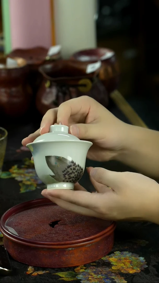 中秋国庆景德镇手绘瓷器