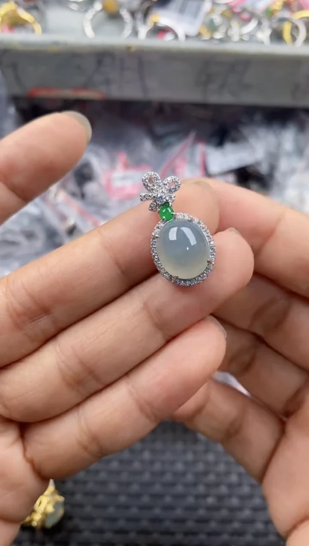 银S925镶嵌戒指翡翠1111----7