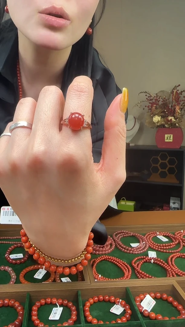 【闪购商品】南红玛瑙戒指未镶嵌南红戒指ha40005多样性发货