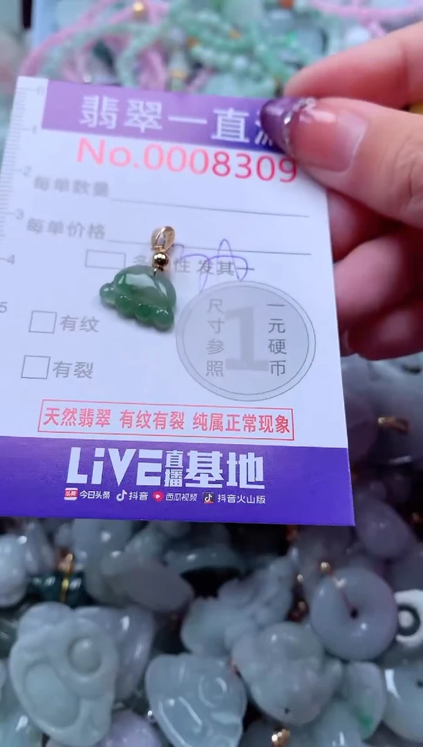 翡翠未镶嵌吊坠(不含链)8309