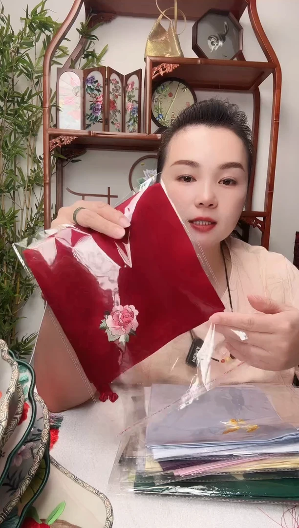 刺绣绣花方巾双面非遗