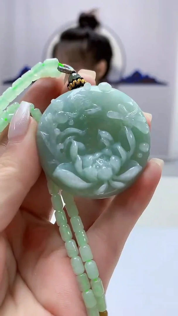 定制翡翠未镶嵌5156ms-毛货花赠珠链18