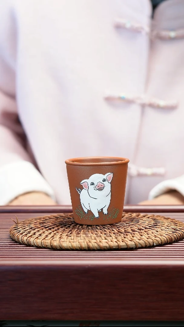 茶壶紫砂福猪主人杯 100cc