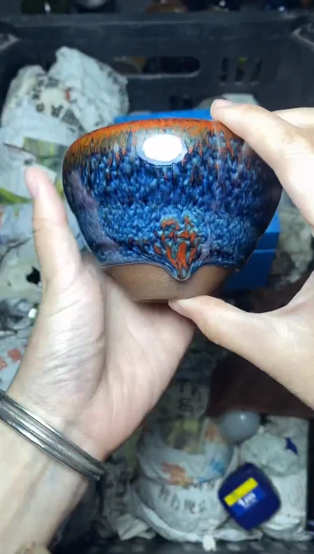 茶盏金丝蓝孔雀 盏三疯建盏茶器