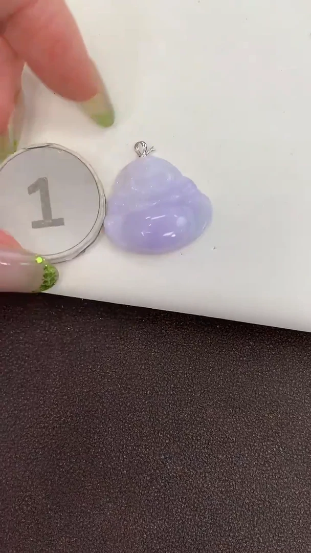颈饰18K金镶嵌翡翠天然缅甸a货翡翠