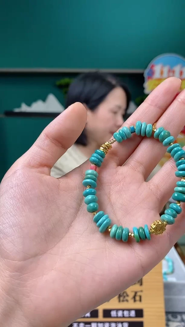 18K金镶嵌绿松石珠宝奇石1