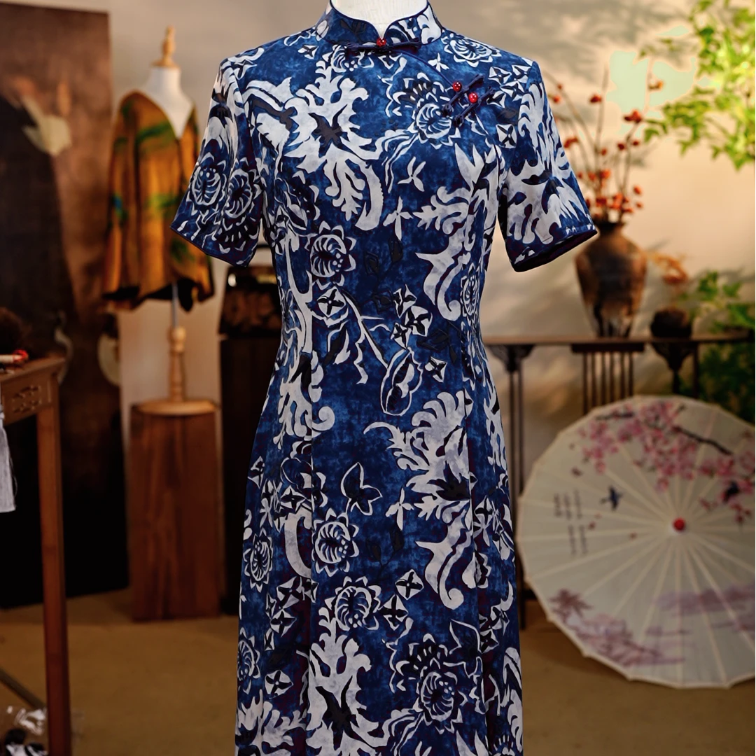 [青瓷韵] 日常气质文艺国风优雅奥黛改良旗袍AQ053001