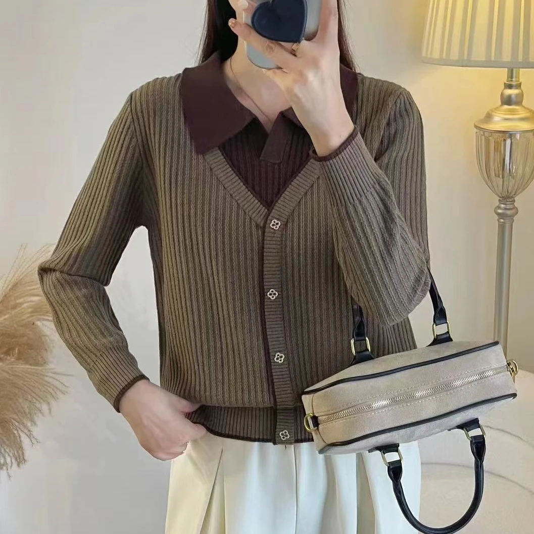 568#秋冬假两件长袖针织衫套头409