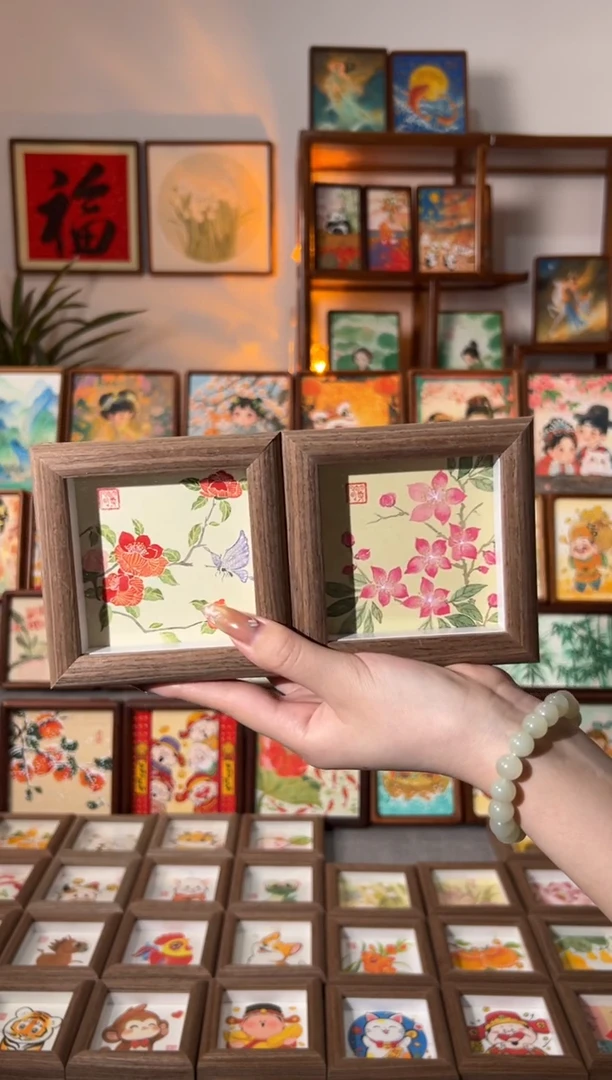 【闪购商品】国画山茶蝴蝶 小桃花 一组11