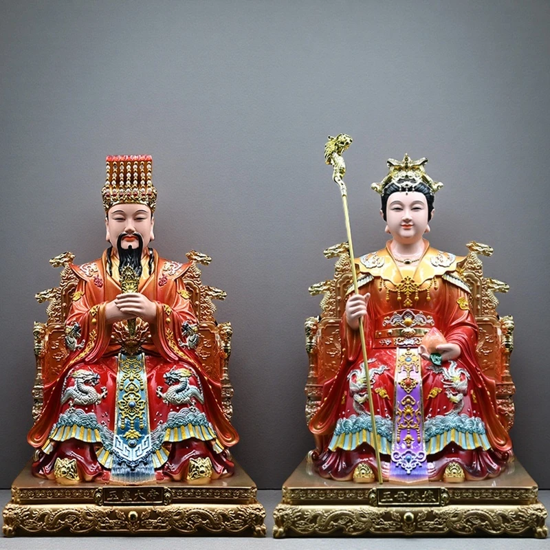 新款树脂精工铜彩玉皇大帝王母娘娘玉帝王母瑶池家用供奉摆件