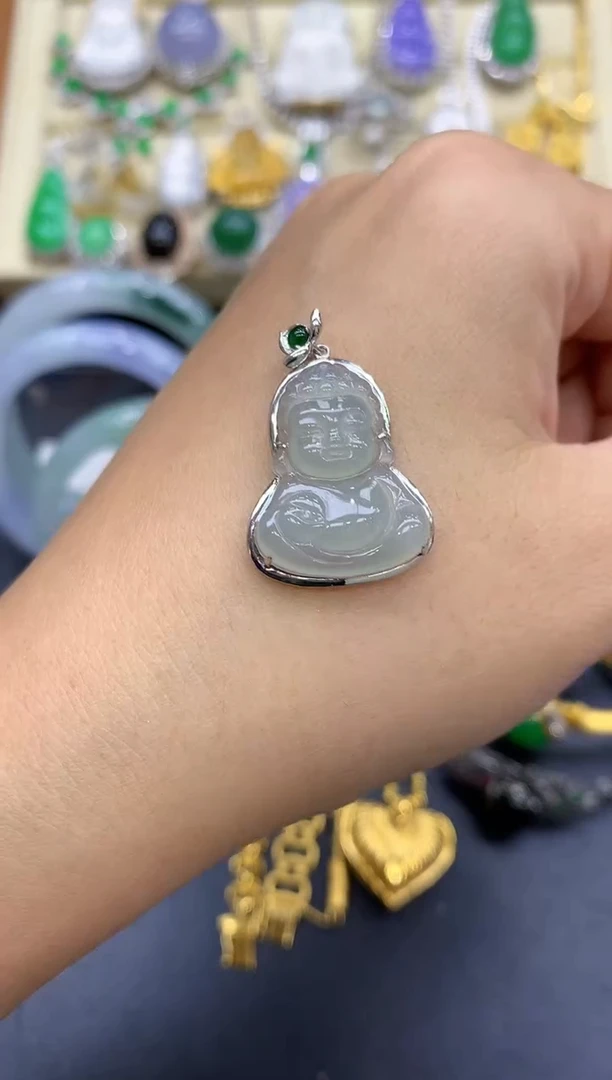 翡翠18K金镶嵌颈饰158-中国好珍宝