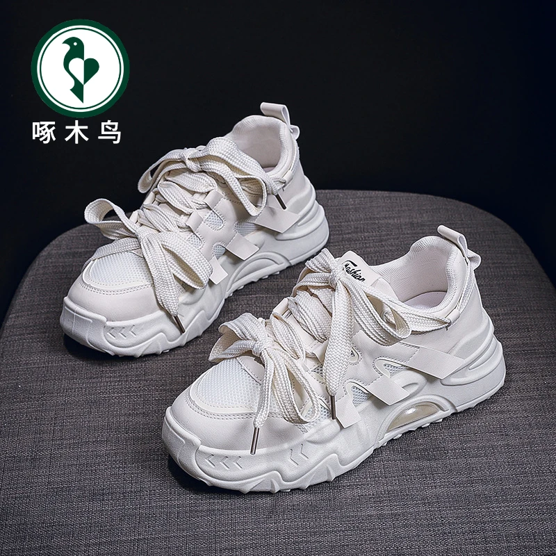 【啄木鸟】春秋季女鞋老爹鞋学生运动鞋跑步休闲百搭厚底增高潮鞋