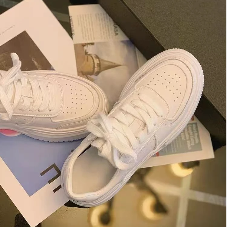 跟高6CM小白鞋女鞋2025春季新款运动鞋女款厚底休闲鞋子