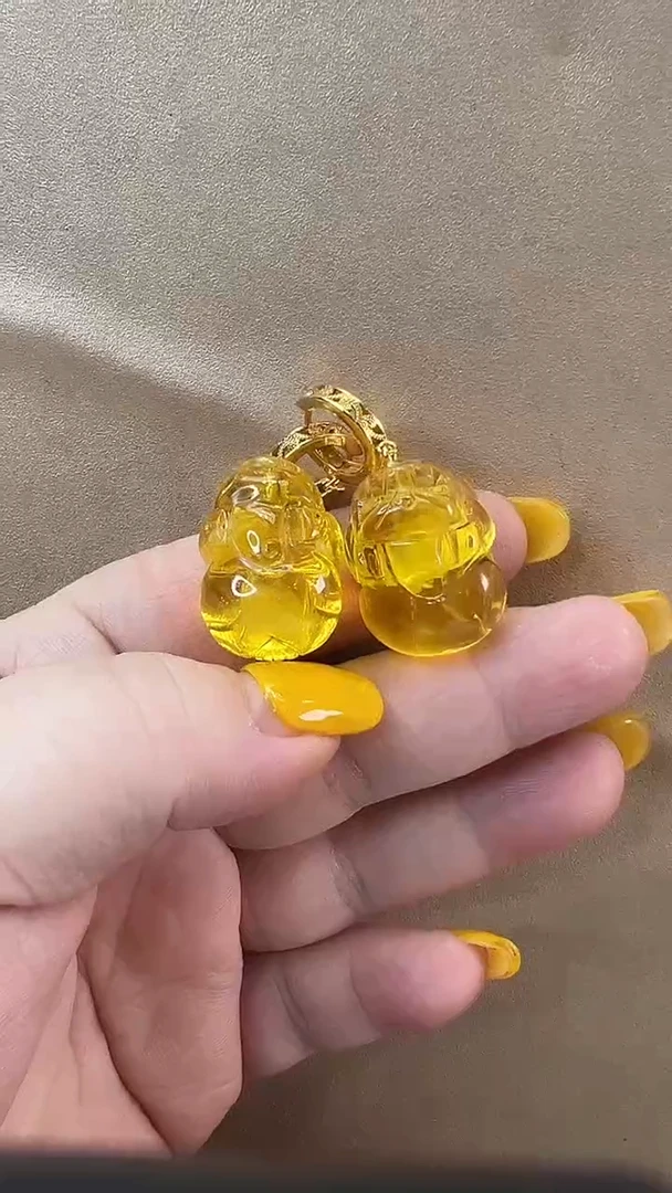 未镶嵌琥珀耳饰耳环