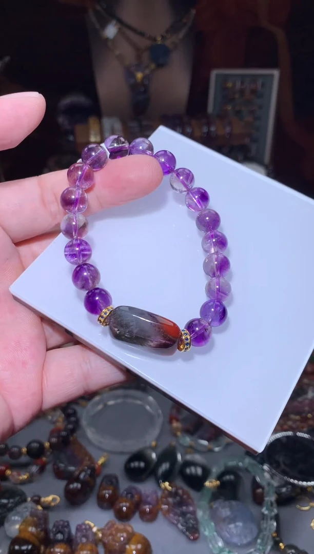 水晶珠宝半成品18K金镶嵌超七极光