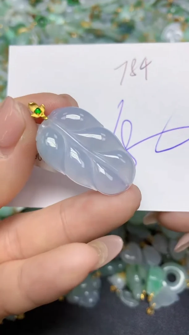 【闪购商品】翡翠挂件18K金镶嵌 天然翡翠A货