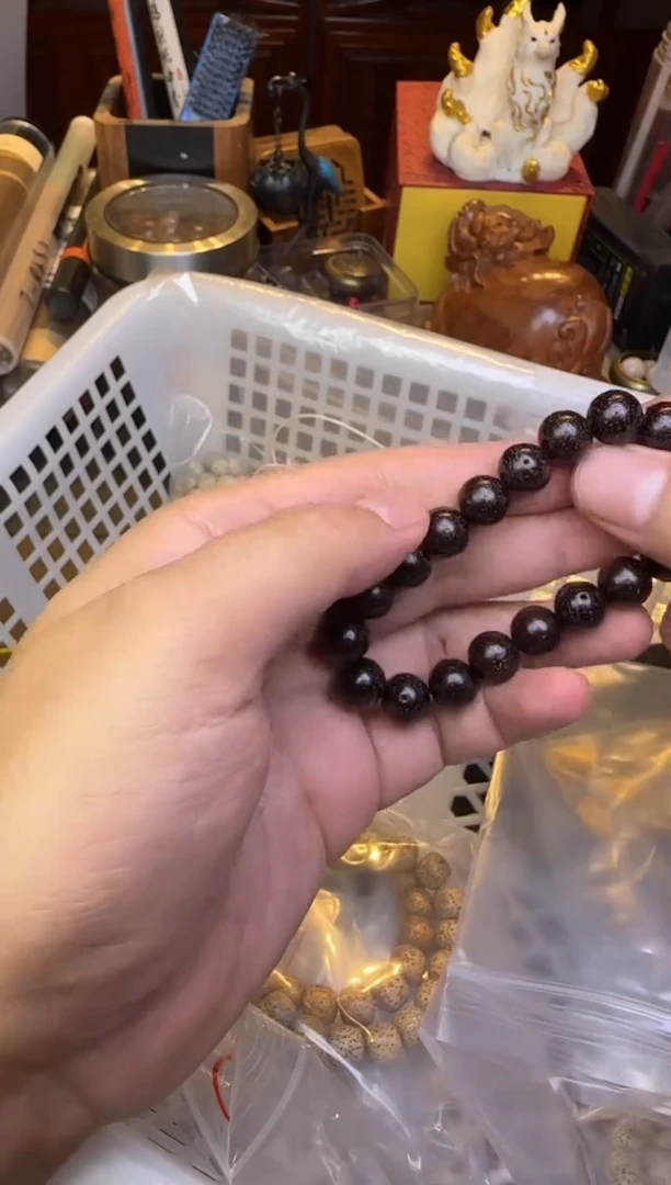 木星月菩提黑金圆珠多样性发其一