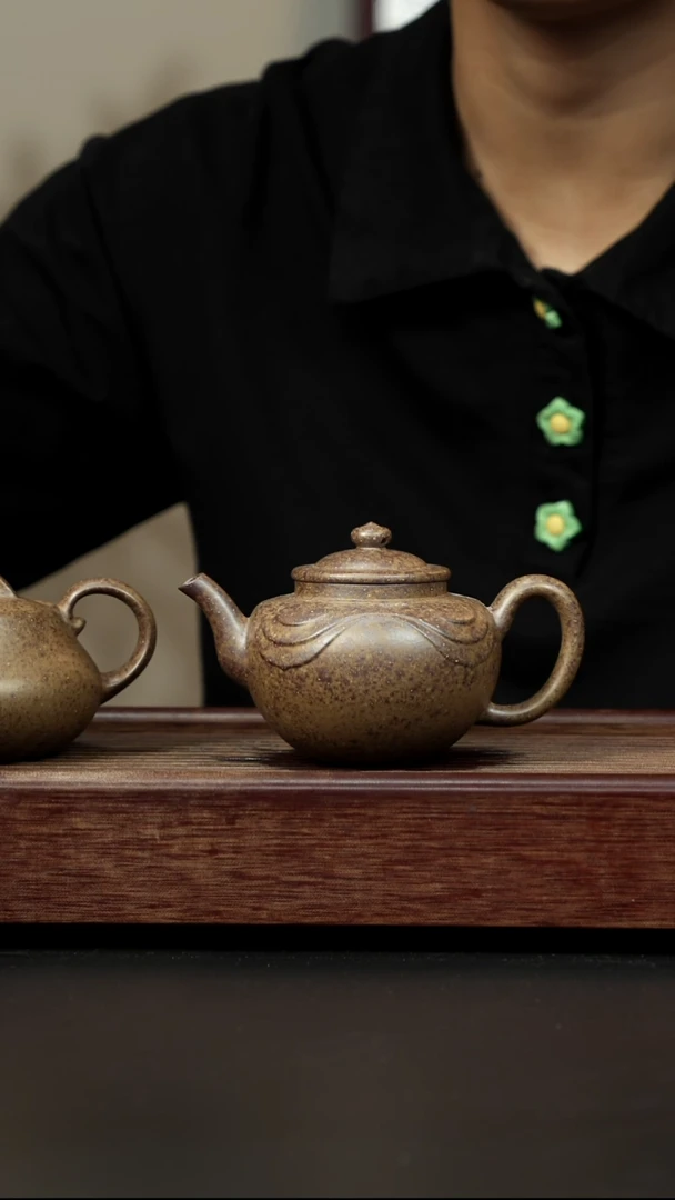 紫砂茶壶本绿柴烧 高宫灯