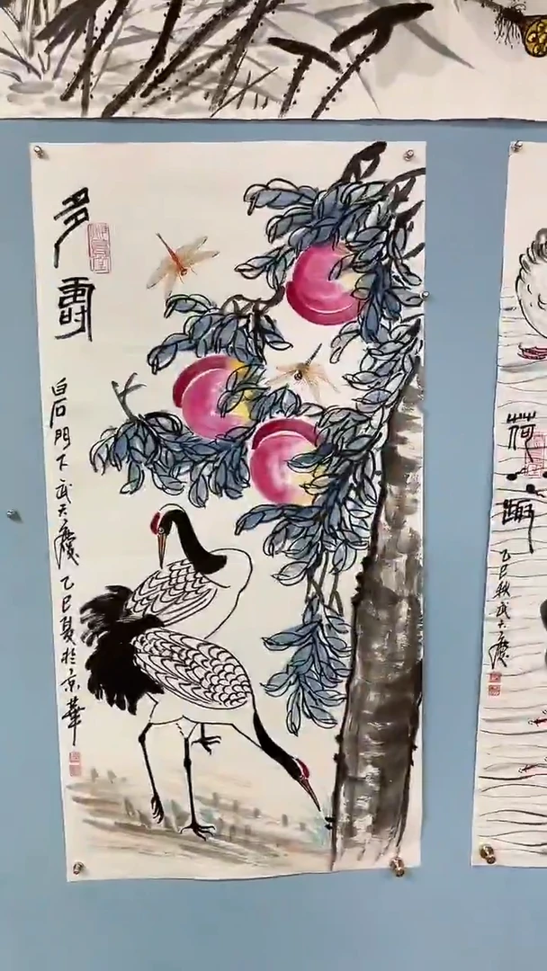 国画掌*的武天庆多寿图