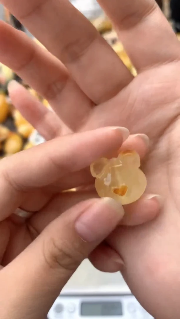 未镶嵌琥珀珠宝奇石141琥珀蜜蜡花粉有纹小坑介意勿拍