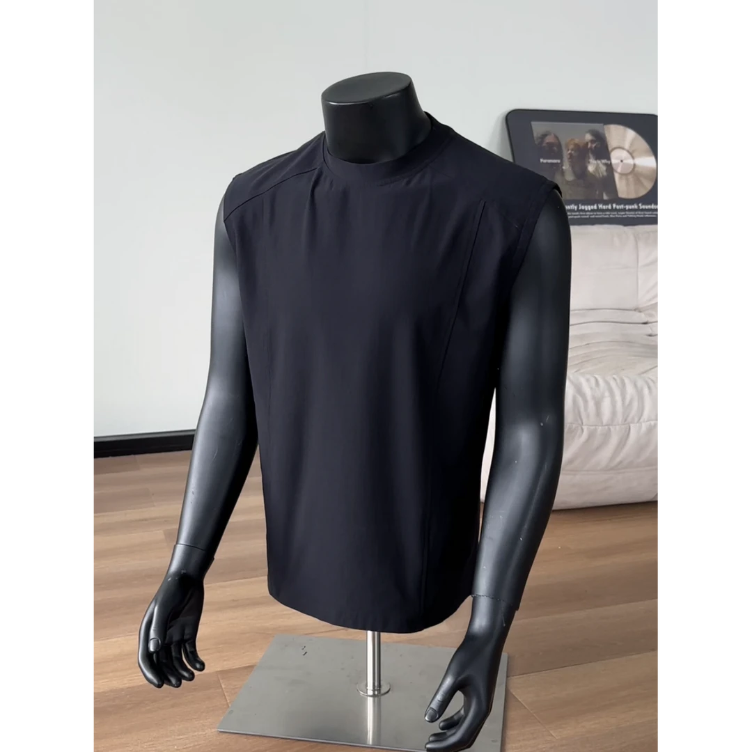 冰感透气速干背心男款夏季潮牌美式坎肩无袖t恤运动健身宽松汗衫