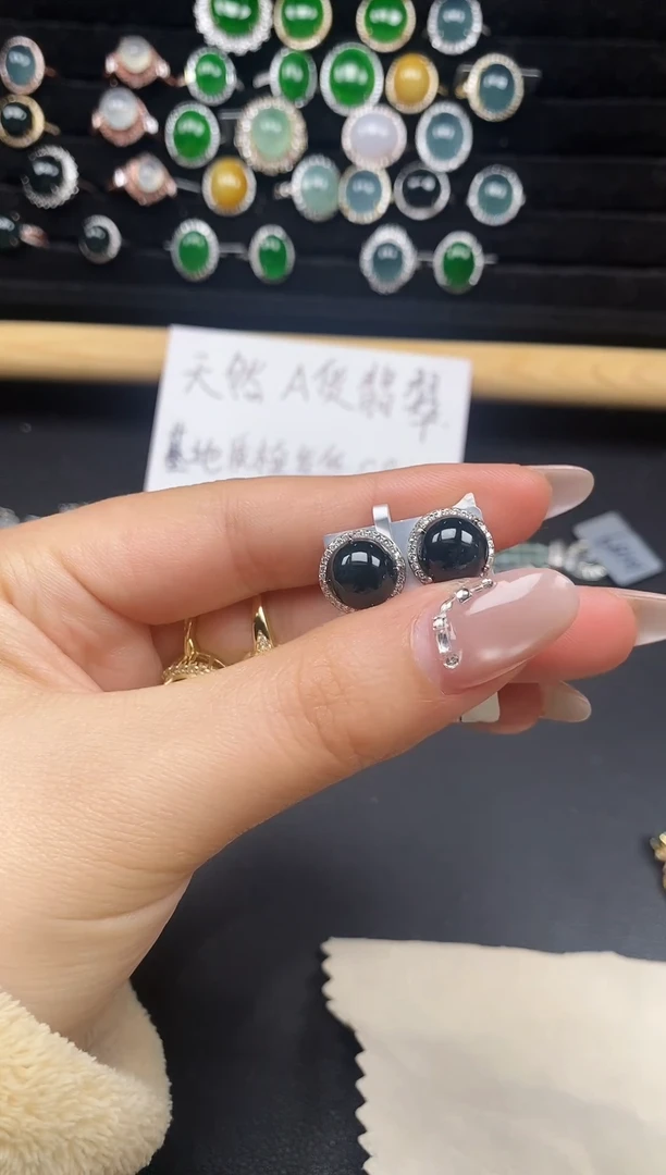 银S925镶嵌戒指翡翠38638