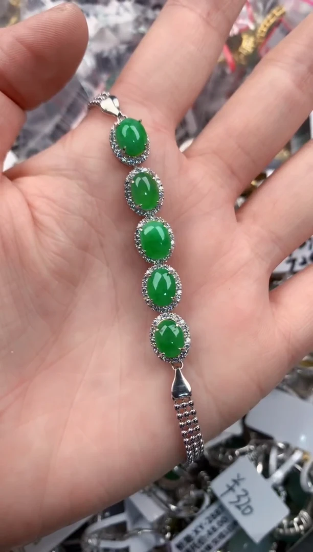 银S925镶嵌戒指翡翠111      10