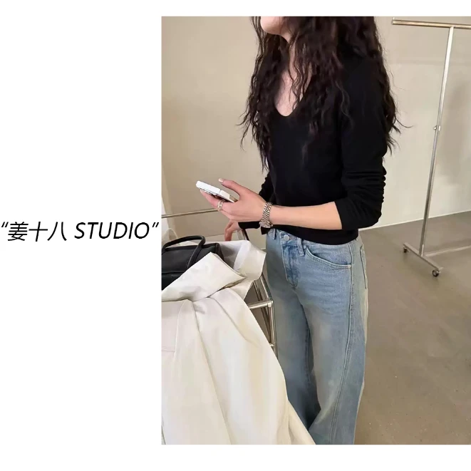 姜十八-「舒服炸le~」韩国单！25春款洋气修身百搭打底衫