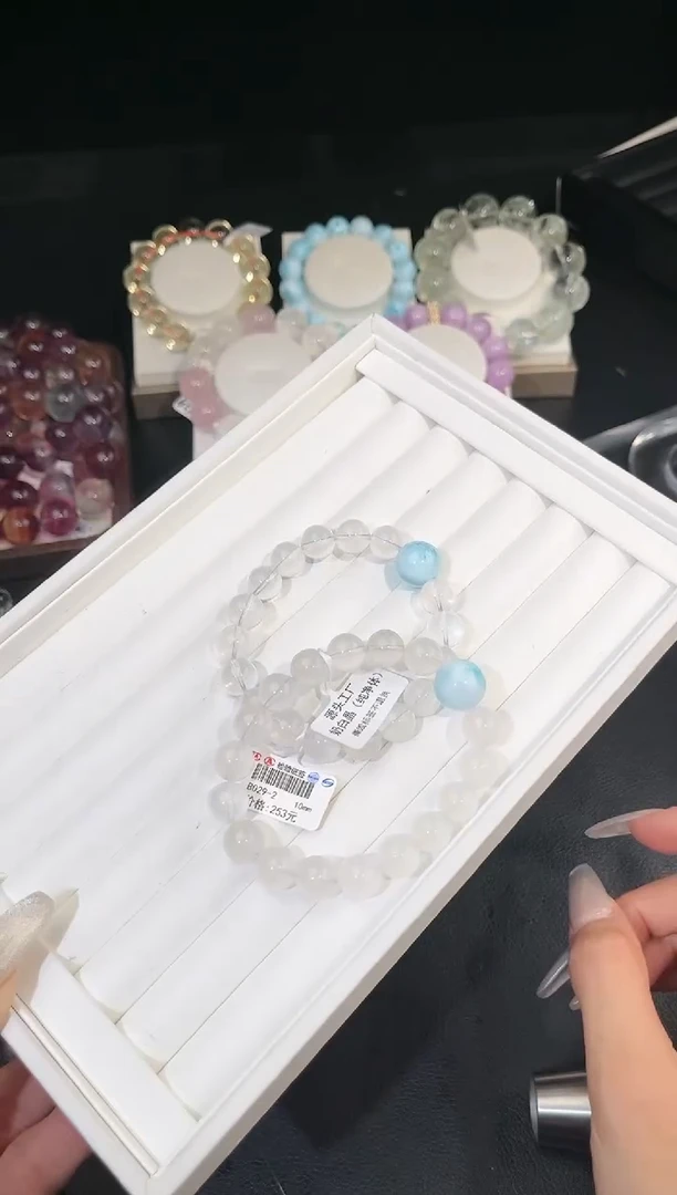 【闪购商品】水晶手链未镶嵌多样性发一Q6奶白海纹DIY