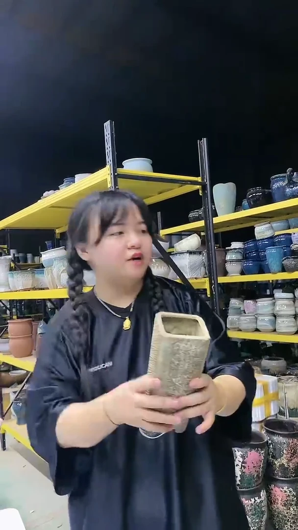 宜兴紫砂粗陶花盆