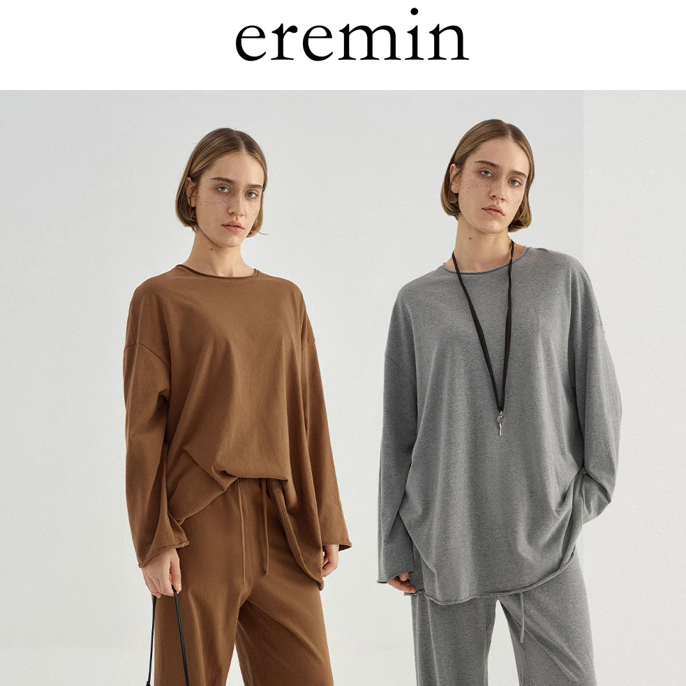 懒人卫衣/慵懒风大廓形柔软定织棉落肩长袖