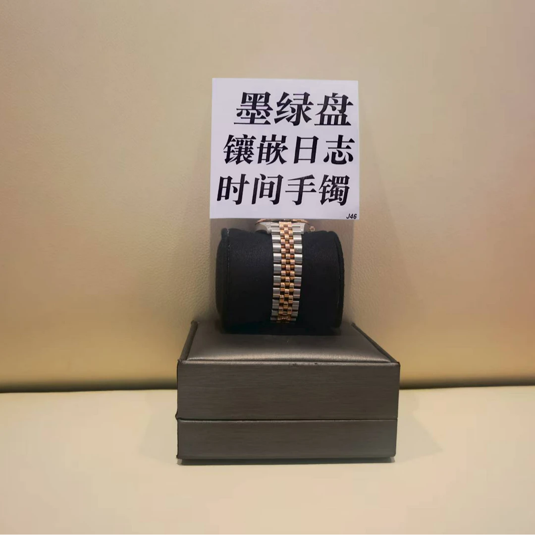 钛钢手镯 墨绿盘/紫盘镶嵌日志时间手镯 ZF-J46