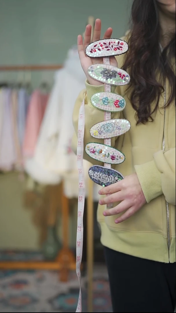 刺绣苏绣大号弹簧夹 可挑选颜色