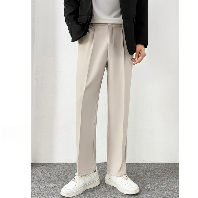 直筒免烫西裤男装2025春秋季新款韩版高级垂感通勤休闲长裤子