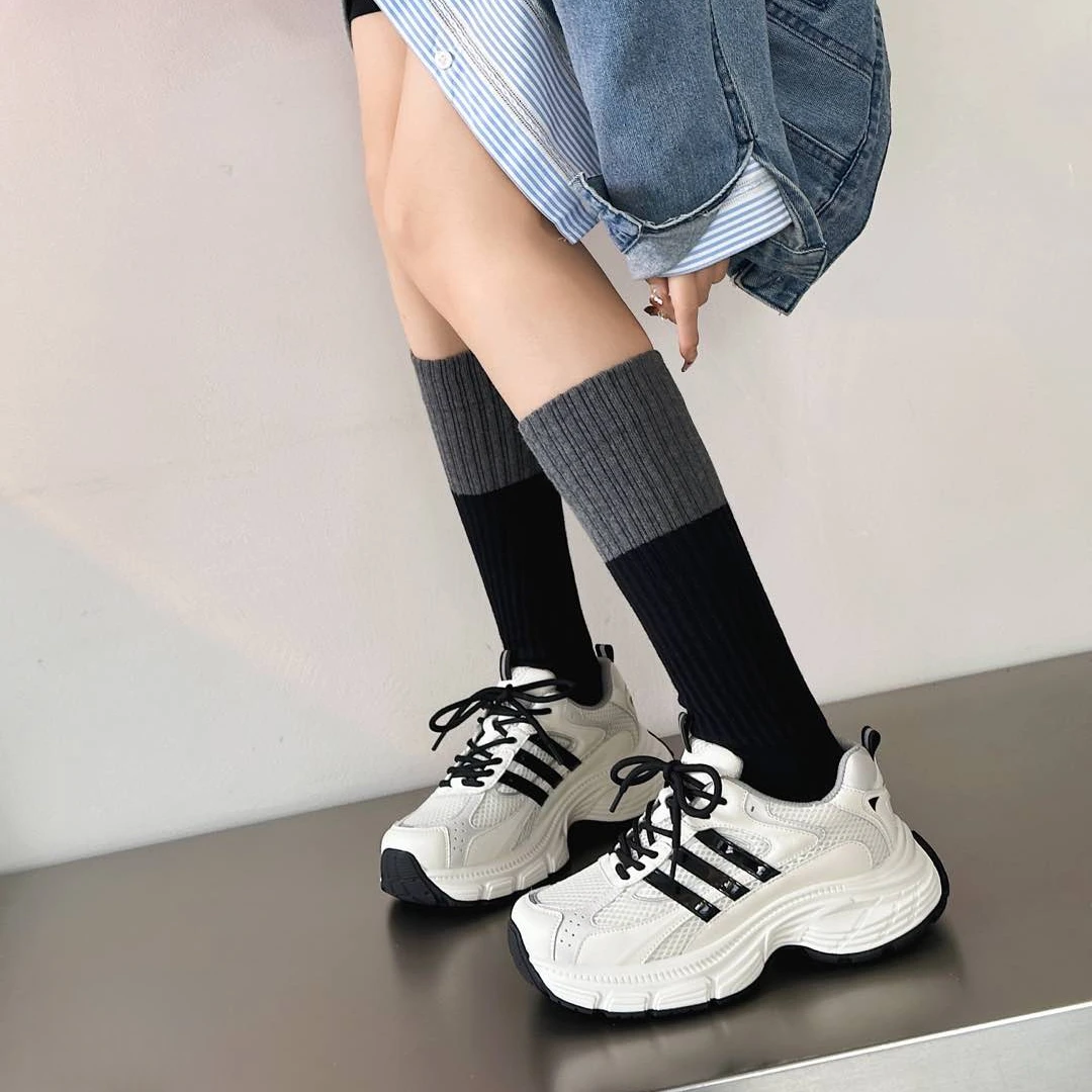 春季新款韩风圆头三条杠时尚老爹鞋62