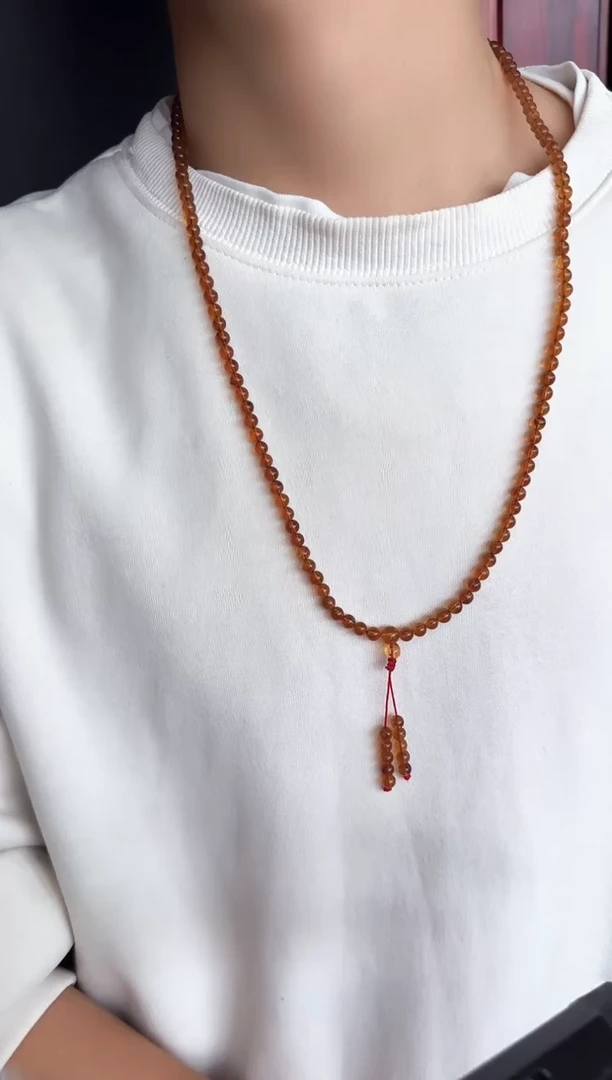 琥珀颈饰未镶嵌#14缅甸琥珀紫罗兰108.5mm