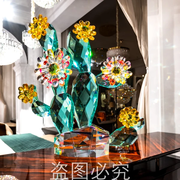 【向阳花-大号】玄关端景台开放格高档轻奢水晶琉璃摆件件AJ1112778