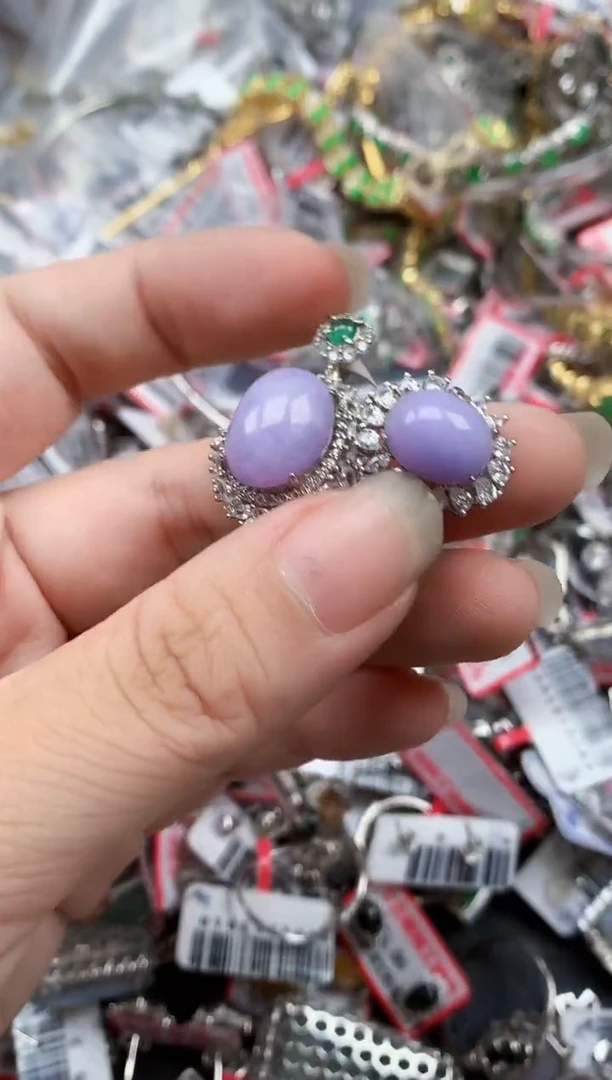 银S925镶嵌戒指翡翠天然A货缅甸翡翠