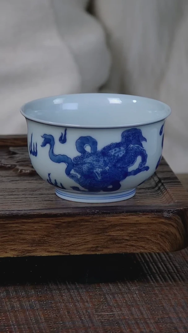 【闪购商品】折葵非器手工手绘双狮炉式杯