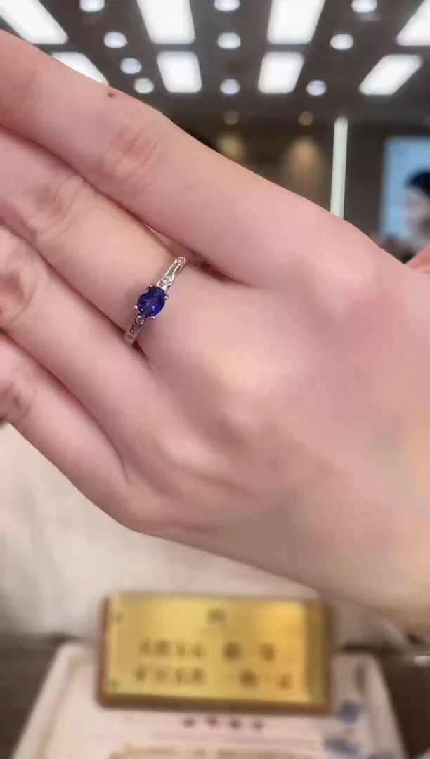 戒指蓝宝石银S925镶嵌09