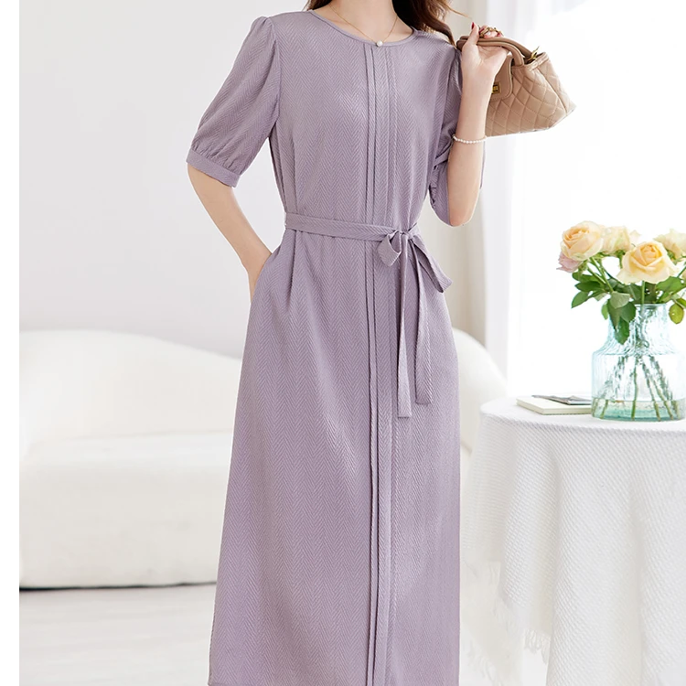 云龙世家（蚕丝工厂）2025夏季新款冠乐绉真丝桑蚕丝连衣裙82599050