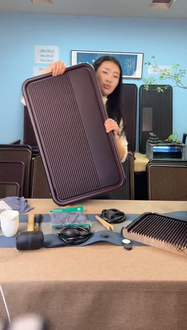 云海红色款式茶盘70*40*4