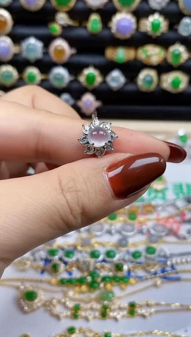 银S925镶嵌戒指翡翠3822