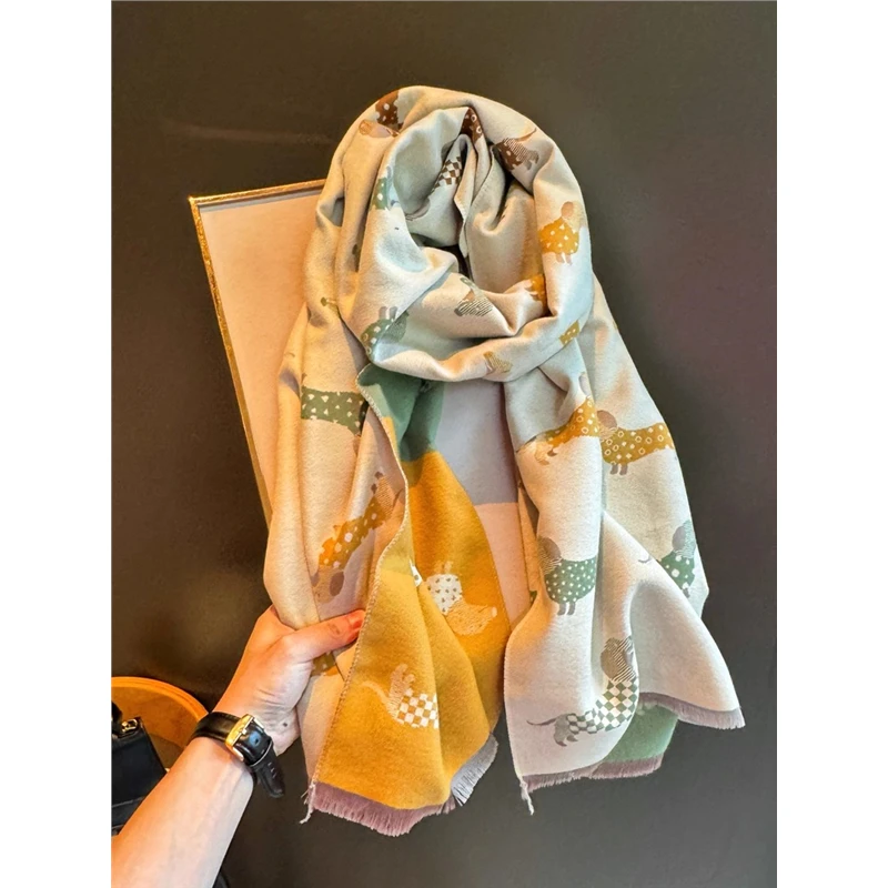 Miss both2025新款时尚优雅高级双面围巾女秋冬披肩百搭保暖围脖