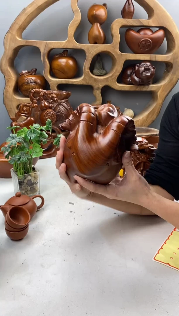 香樟木A28精品金钱羊摆件/尺寸